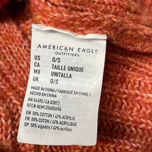 American Eagle Knit Poncho Komono Wrap Shawl Cardigan Sweater Fringe Size OS - Picture 11 of 12